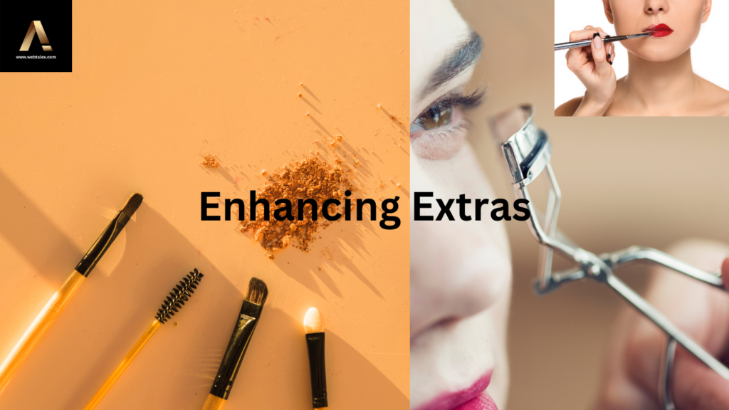Collection of various enhancing makeup tools, vital for refining the art of perfect makeup.