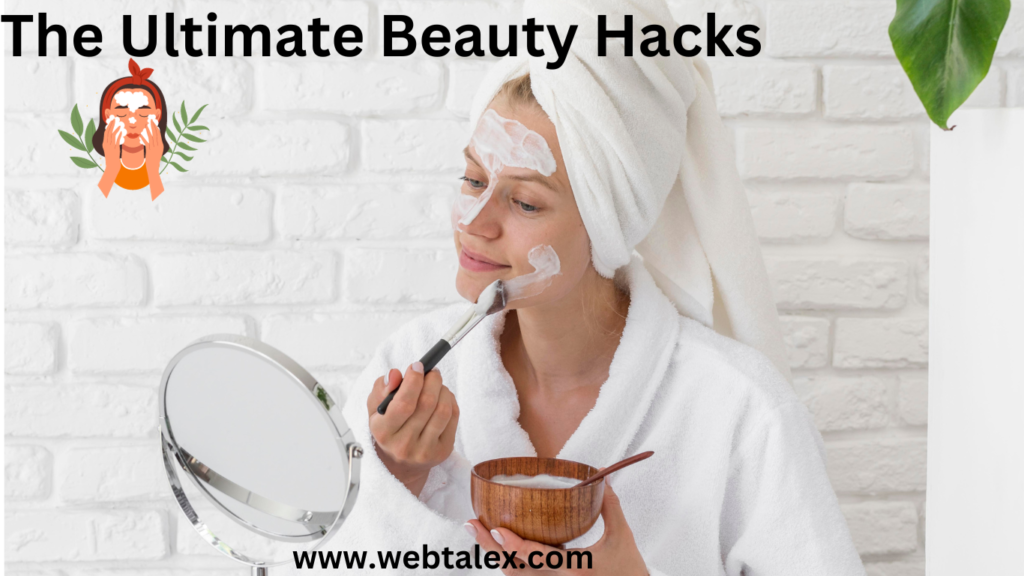 A woman applying a face mask – Part of "The Ultimate Beauty Hacks."