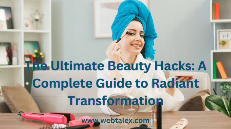 A captivating image representing "The Ultimate Beauty Hacks: A Complete Guide to Radiant Transformation 2023" – Beauty products and tools arranged elegantly on a vanity table.