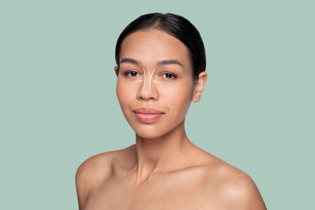 A visual guide for nose contouring – "Slim Your Nose with This Contour Hack."
