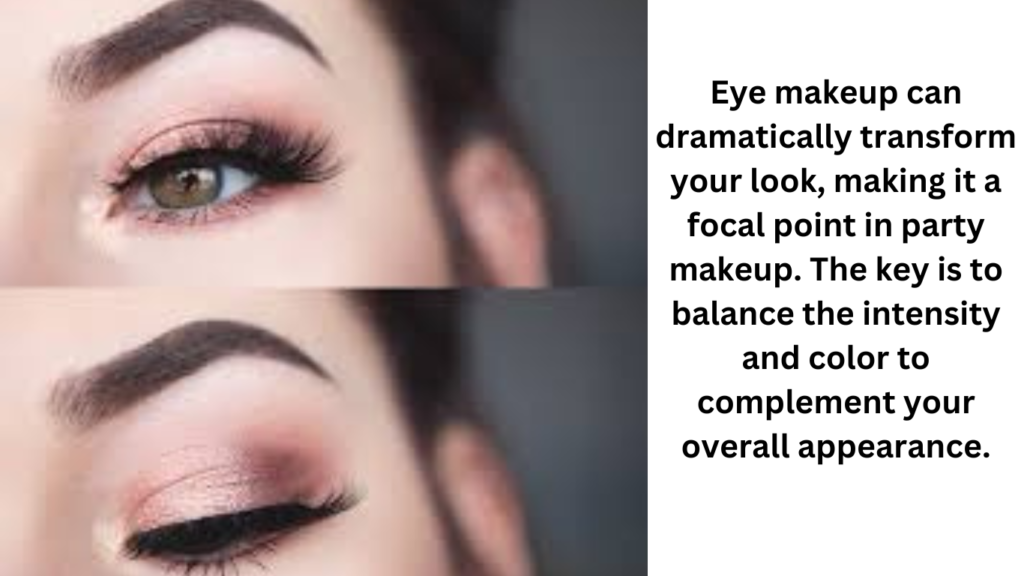 Close-up of simple yet beautiful eye makeup ideal for party occasions