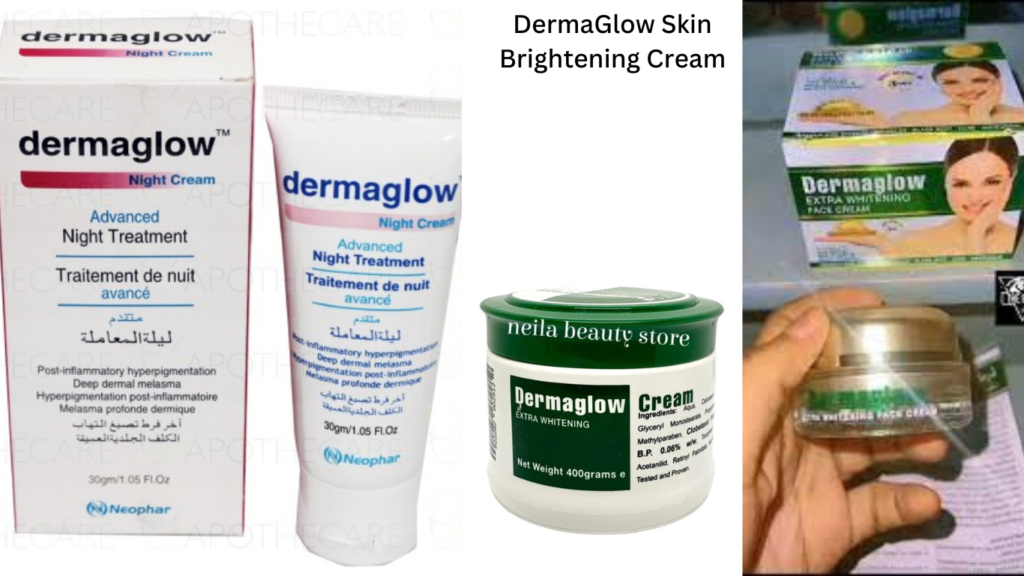 Three varieties of DermaGlow Skin Brightening Cream.