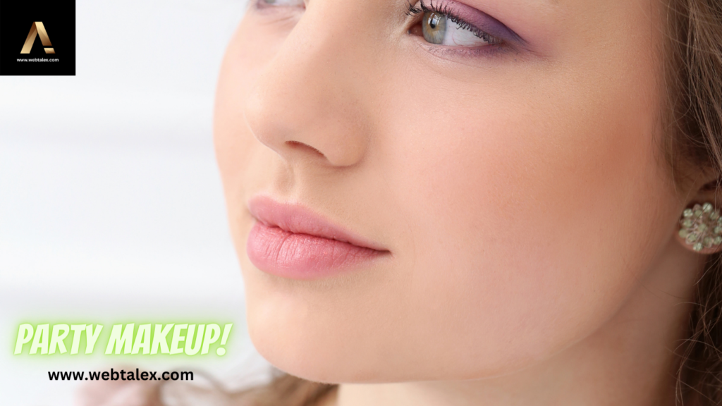 A beautiful girl with a simple and soft party makeup look, embodying elegance.