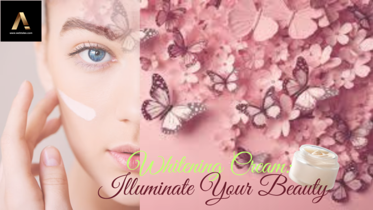 Woman with flawless skin applying the best beauty whitening cream