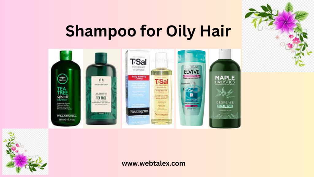 Assortment of shampoos specialized for managing oily hair.
