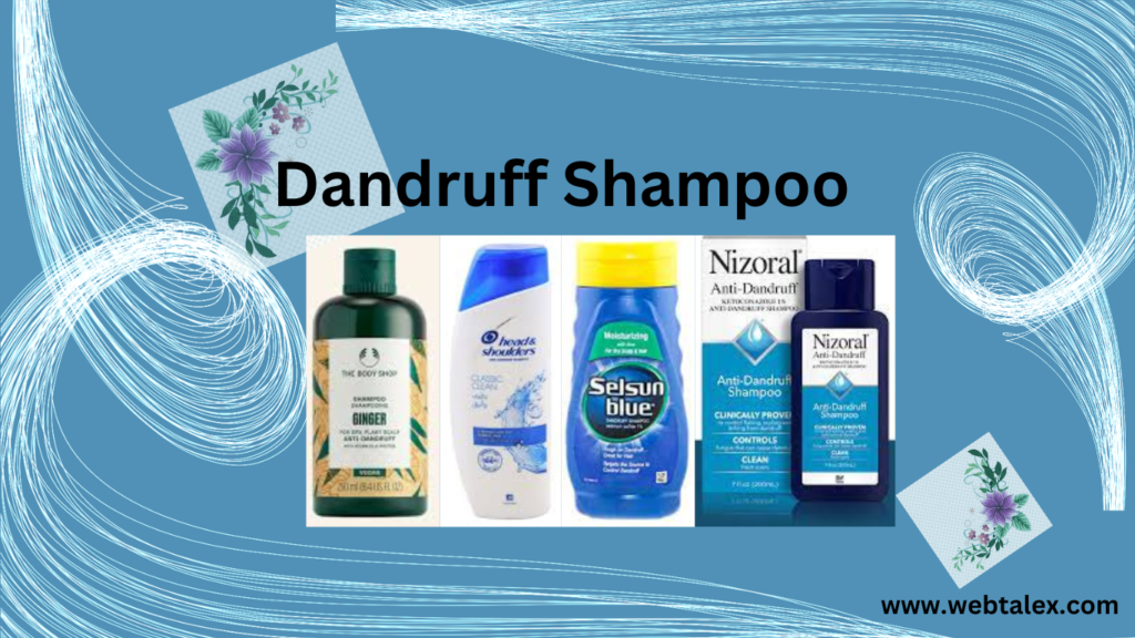 A collection of various dandruff shampoo bottles arranged for display.