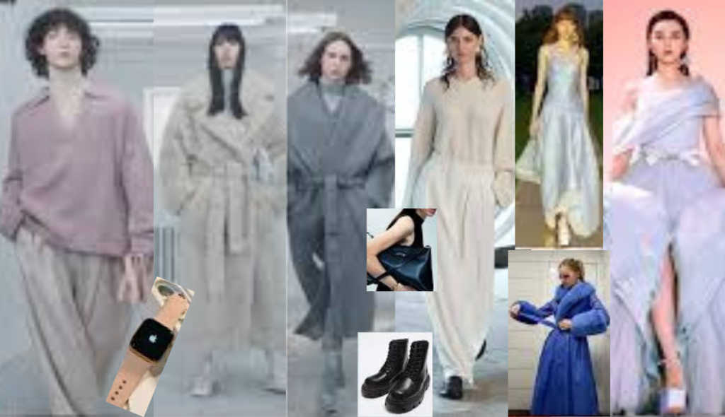 A diverse collection of worldwide trendy wear, including stylish bags, shoes, watches, and party attire.