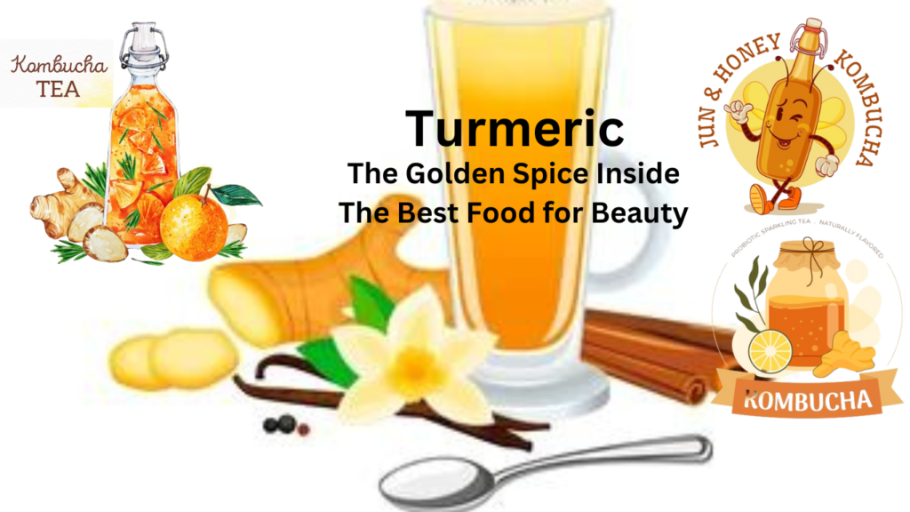 A variety of turmeric-infused drinks displayed, highlighting the golden hue and health benefits of this spice.