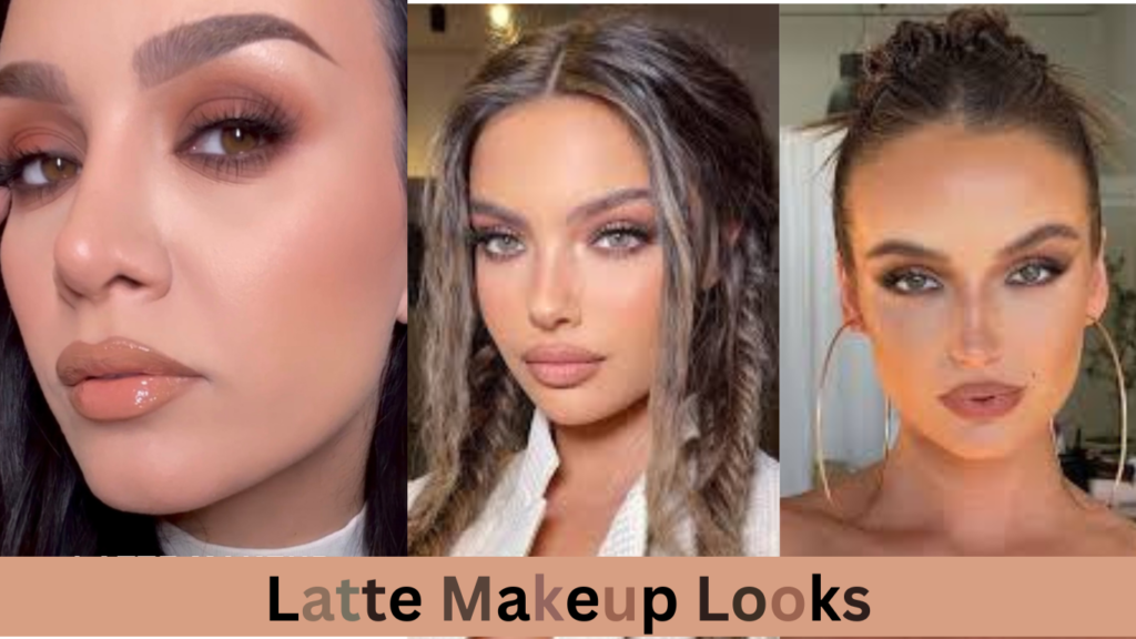 Women with latte makeup looks featuring warm, neutral tones.