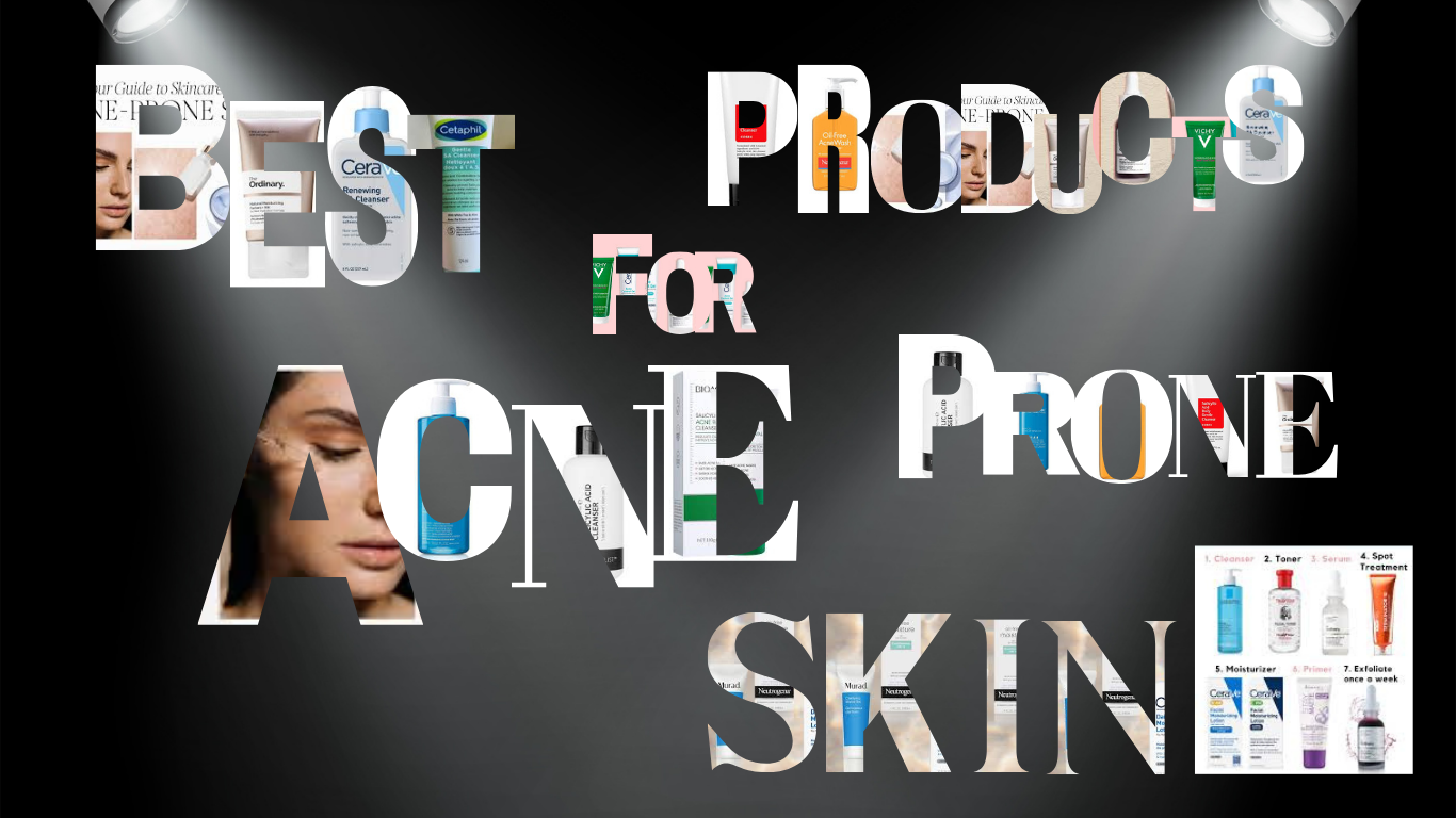 Letters engraved with the "Best Products for Acne-Prone Skin.