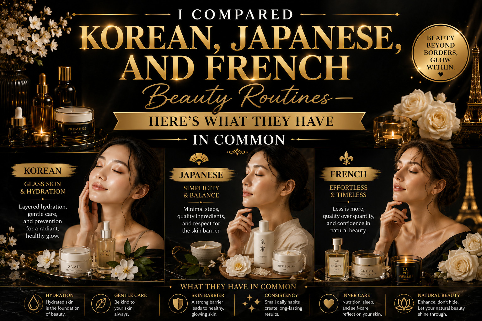 I Compared Korean, Japanese, and French Beauty Routines—Here’s What They Have in Common